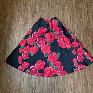 Long black and rose skirt